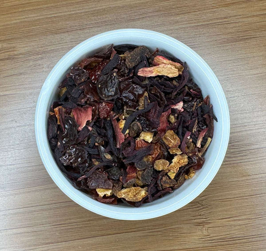 Hibiscus Berry Rooibos Artisan Loose Leaf tea in Ramekin