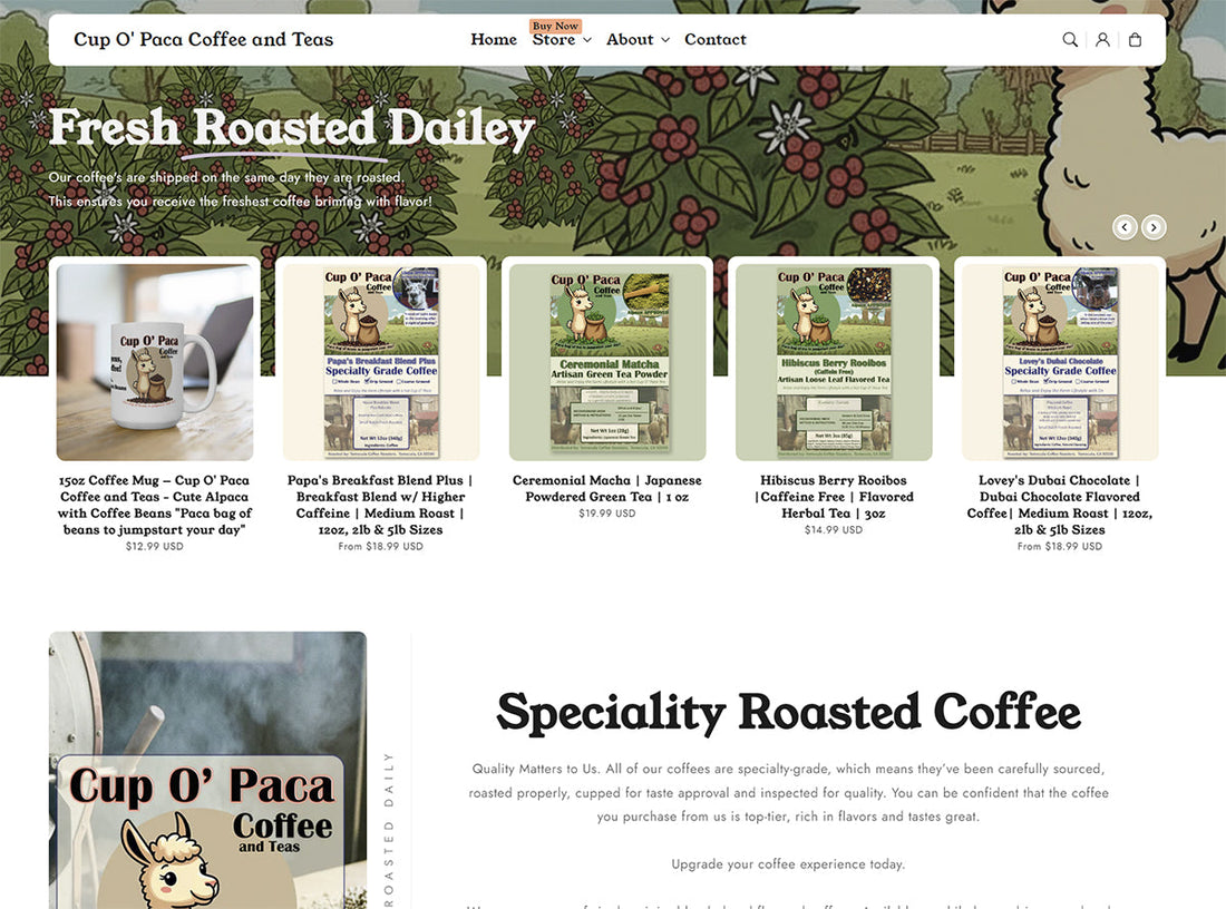 Welcome to Cup O' Paca Coffee and Teas