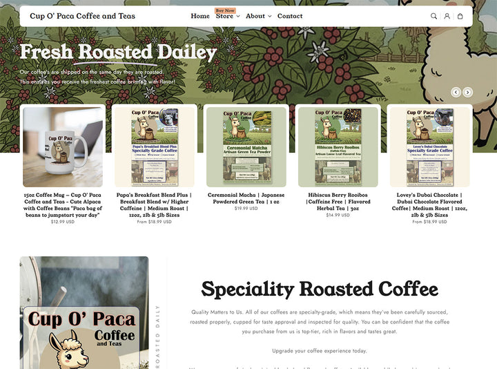 Welcome to Cup O' Paca Coffee and Teas