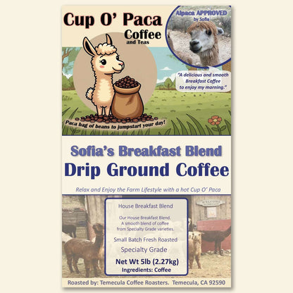 Sofia's Breakfast Blend - Blend Coffee - Specialty Coffee package Label